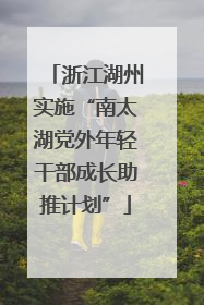 浙江湖州实施“南太湖党外年轻干部成长助推计划”