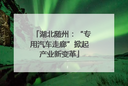 湖北随州：“专用汽车走廊”掀起产业新变革