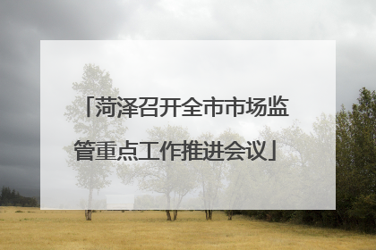 菏泽召开全市市场监管重点工作推进会议