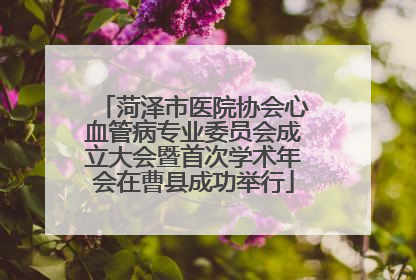 菏泽市医院协会心血管病专业委员会成立大会暨首次学术年会在曹县成功举行