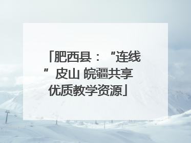 肥西县：“连线”皮山 皖疆共享优质教学资源