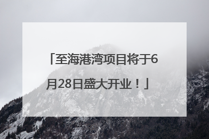 至海港湾项目将于6月28日盛大开业！