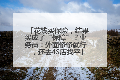 花钱买保险，结果买成了“保障”？业务员：外面修修就行，还去4S店找宰