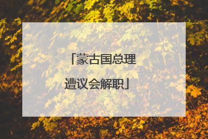 蒙古国总理遭议会解职