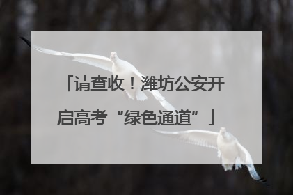 请查收!潍坊公安开启高考“绿色通道”