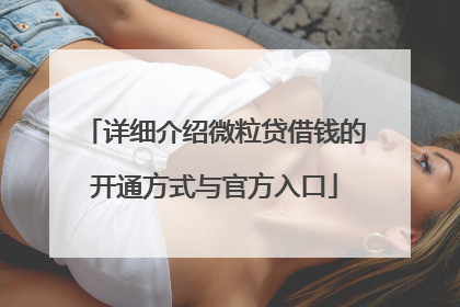详细介绍微粒贷借钱的开通方式与官方入口