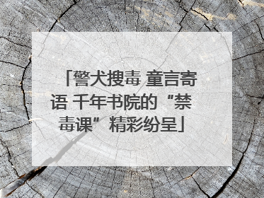 警犬搜毒 童言寄语 千年书院的“禁毒课”精彩纷呈