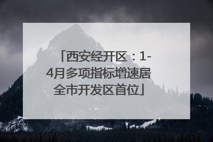 西安经开区：1-4月多项指标增速居全市开发区首位