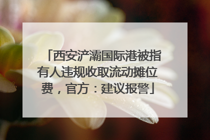 西安浐灞国际港被指有人违规收取流动摊位费，官方：建议报警