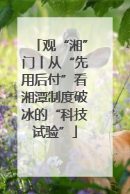 观“湘”门丨从“先用后付”看湘潭制度破冰的“科技试验”