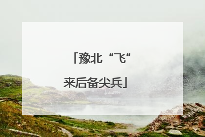 豫北“飞”来后备尖兵