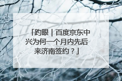 趵眼｜百度京东中兴为何一个月内先后来济南签约？