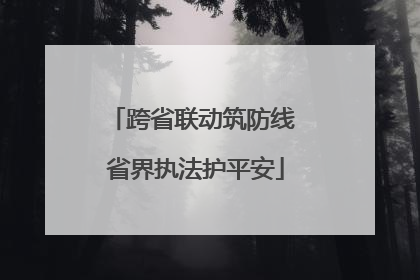 跨省联动筑防线 省界执法护平安