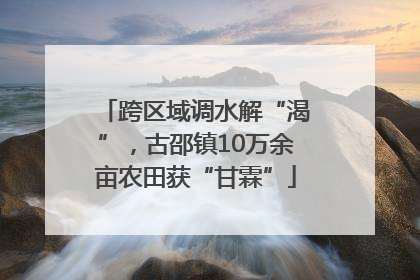 跨区域调水解“渴”，古邵镇10万余亩农田获“甘霖”