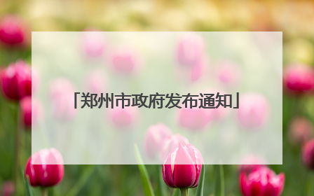 郑州市政府发布通知