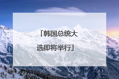 韩国总统大选即将举行