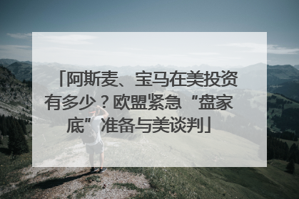 阿斯麦、宝马在美投资有多少？欧盟紧急“盘家底”准备与美谈判