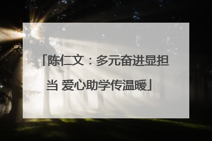 陈仁文：多元奋进显担当 爱心助学传温暖