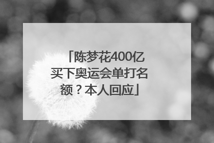陈梦花400亿买下奥运会单打名额？本人回应