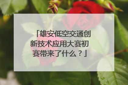 雄安低空交通创新技术应用大赛初赛带来了什么？