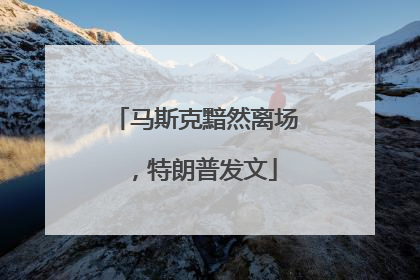 马斯克黯然离场，特朗普发文
