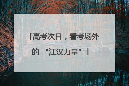 高考次日，看考场外的 “江汉力量”