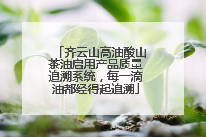 齐云山高油酸山茶油启用产品质量追溯系统，每一滴油都经得起追溯