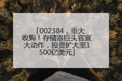 002384，重大收购！存储器巨头官宣大动作，投资扩大至1500亿美元