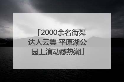 2000余名街舞达人云集 平原湖公园上演动感热潮