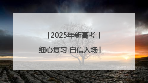 2025年新高考丨细心复习 自信入场