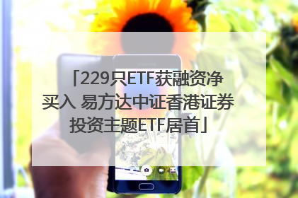 229只ETF获融资净买入 易方达中证香港证券投资主题ETF居首