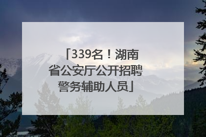 339名！湖南省公安厅公开招聘警务辅助人员