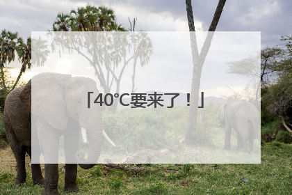 40℃要来了！