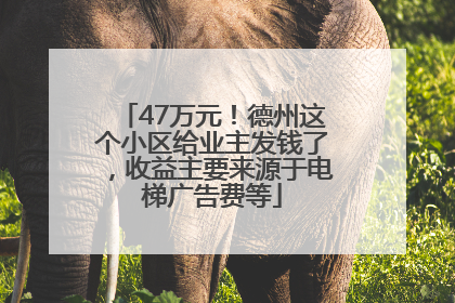 47万元！德州这个小区给业主发钱了，收益主要来源于电梯广告费等