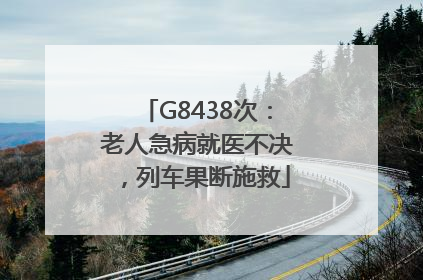 G8438次：老人急病就医不决，列车果断施救